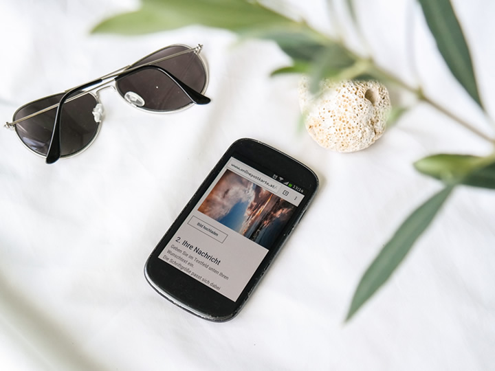 Fotopostkarte über Smartphone gestalten